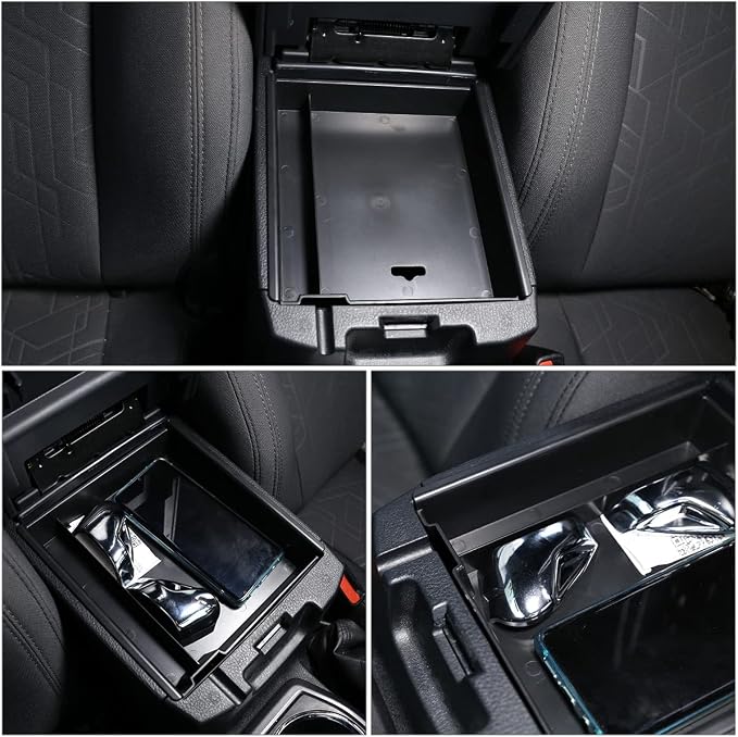 CHEAYAR Compatible with Toyota Tacoma Accessories 2016-2021 Toyota Tacoma Center Console Accessory Organizer Tray Storage Insert ABS Materials Armrest Box Storage Box Secondary（Without Non-Slip mat）