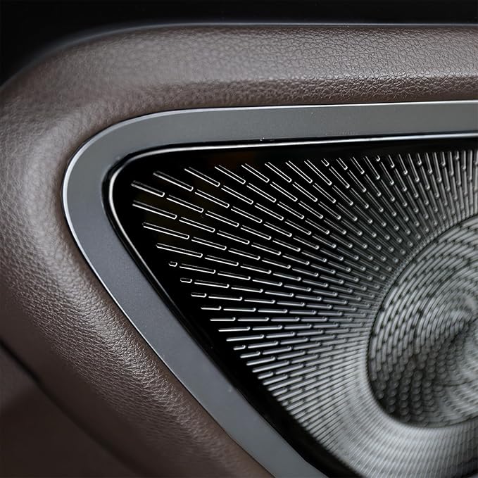 Stainless Steels Upper Air Outlet Speaker Cover Steels Interior Speaker Decoration Trim Cover Compatible with Kia Soul 2020-2025 Accessories (Black)