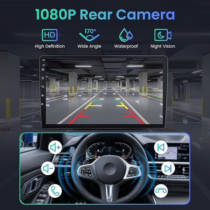 4G RAM +64G ROM Car Radio for Toyota Corolla 2014-2016: 10 Inch 1280 * 800 HD Touchscreen Stereo with Carplay/Android Auto 5G WiFi GPS Navigation 1080P Backup Camera FM SWC
