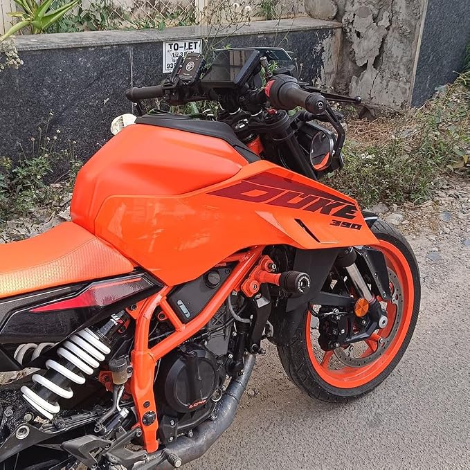 Motoaggrandize Frame Sliders Crash Protectors For Duke 250 | 390 [Generation 3 only] | Colour: Orange