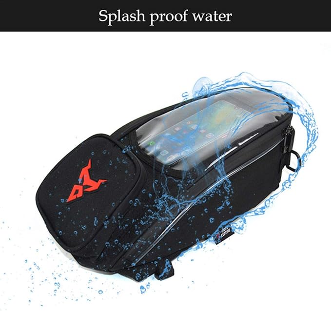 Naysku Motorcycle Tank Bag, 7Inch Touch Screen Motorcycle Bag Fuel Tank Magnetic Bag, Water-Repellent, Large Capacity and Multiple Compartments, for Outdoor Activities