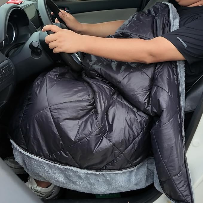 12V Electric Car Plug Heated Blanket - 70.8"x57" Heating Blanket for Car, Outdoor Plush Blanket,Camping Blanket, Overheat Protection 9 Heating Levels and 2,8,12 Hours Auto Off
