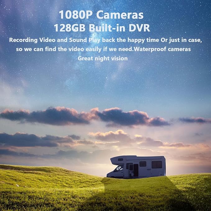 10.1" 1080P AHD Wired Reverse Rear View Backup Camera System,IP69K Waterproof Night Vision, Vibration-Proof 10G for Tractor/Truck/Excavator/Caravan/Skid Steer/Heavy Equipment RV102