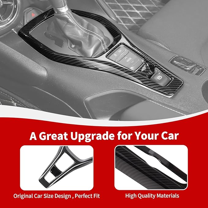 RAZPOY for Camaro Interior Trim Kit, 6PCS Gear Shift Panel Trim Navigation Screen Radio Cover Compatible with 2017-2023 Chevy Camaro, Carbon Fiber (Small Screen)