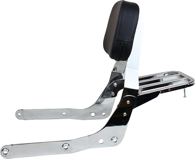 YHMOTO Passenger Sissybar Backrest with Luggage Rack for Honda Shadow Aero 750 VT750C 2004-2023 (Style B-Chrome)