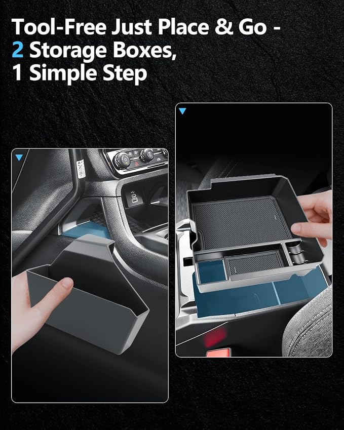 SKTU 3PCS for 2024 2025 2026 Ford Ranger Center Console Organizer for 2024-2026 Ranger (XL/XLT/Lariat/Raptor) Console Tray & Central Console Hanging Storage Box Ford Ranger 2024 2025 2026 Accessories