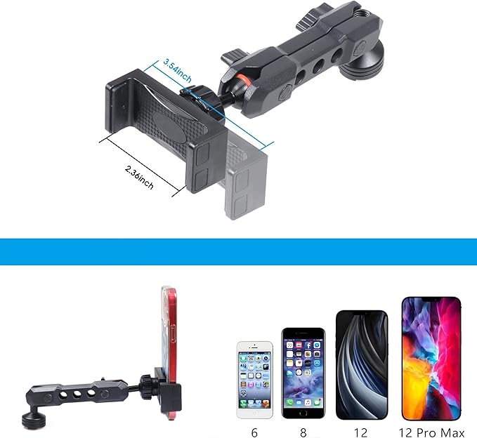 sukemichi Phone Mount for Bronco, Dash Cell Phone Holder Dashboard Phone Holder Mount for Ford Bronco Accessories 2021 2022 2023 2024 2025 2026 2 Door 4 Door, Black, Update Material