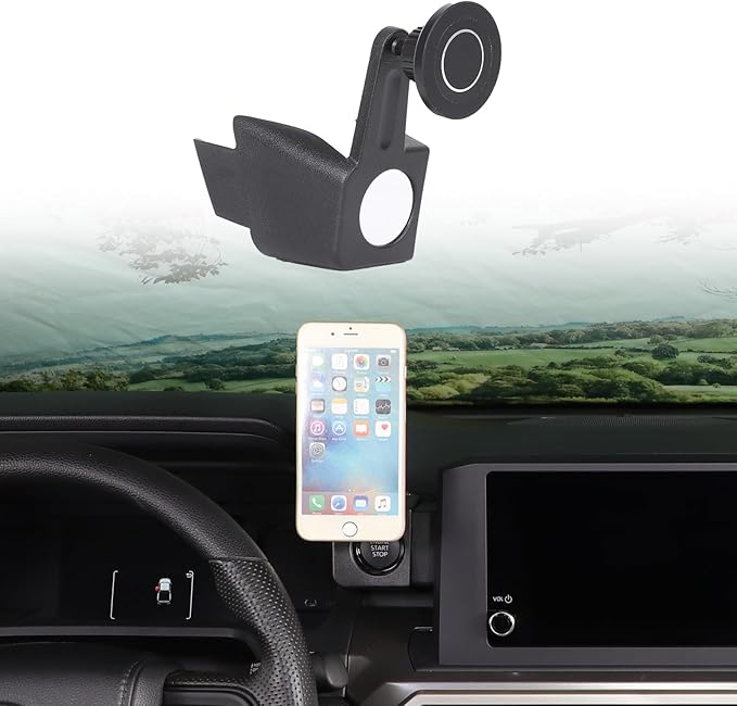 TOYCIDFG Magnetic Phone Holder Rotatable Compatible with Toyota Tacoma 2024 2025 2026, Dashboard Start Button Attached Car Phone Mounted Accessories (14-inch Screen)