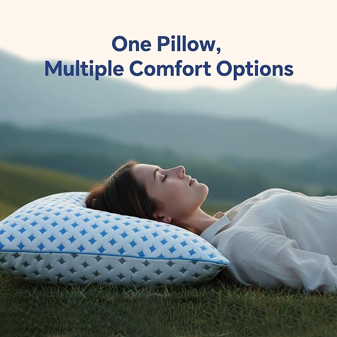 Memory Foam Pillow – Adjustable Loft Cooling Pillow King Size 1 Pack for Sleeping, Firm, Supportive, and Breathable Design for Hot, Side, Back, and Stomach Sleepers