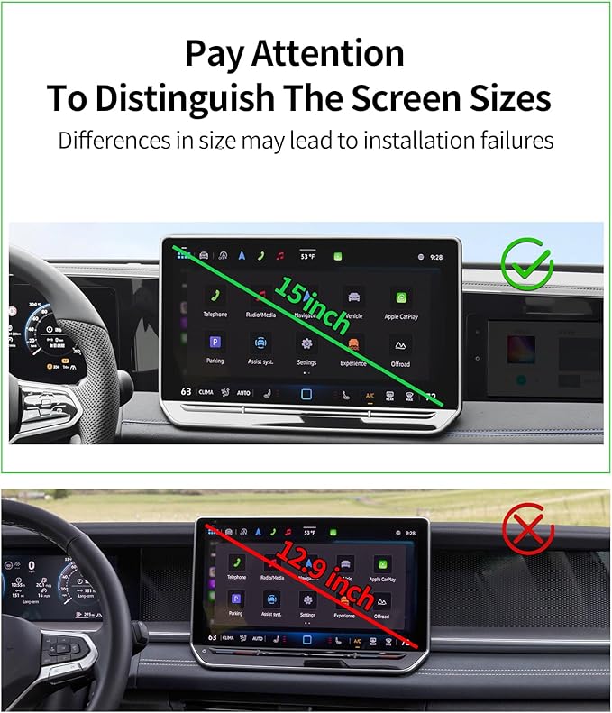 Car Phone Holder for Volkswagen VW Tiguan 2025-2026 Accessories 15-Inch Screen Fixed Clip, 360° Rotation Phone Mount Compatible with MagSafe, Does Not Affect Air Vent