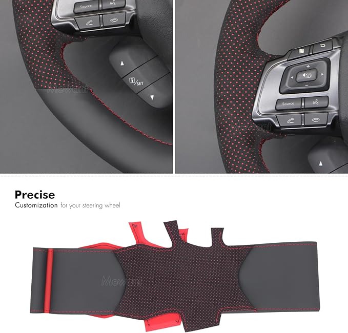 MEWANT Hand Stitched Steering Wheel Cover Wrap for Subaru WRX 2015-2021 / WRX STI 2015-2021 Steering Wheel Accessories