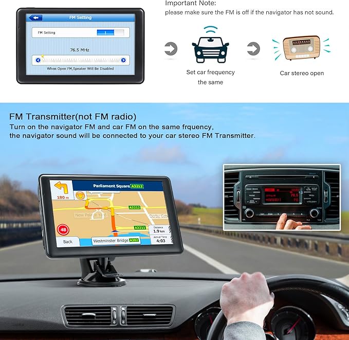 7''GPS Navigator for Truck Car with 2026 Maps Free Lifetime Updates, GPS Truck Drivers Commercial Trucker Navigation Systems with Voice Assist, Speed Limit Warnings, Custom Routing, Driver Alerts