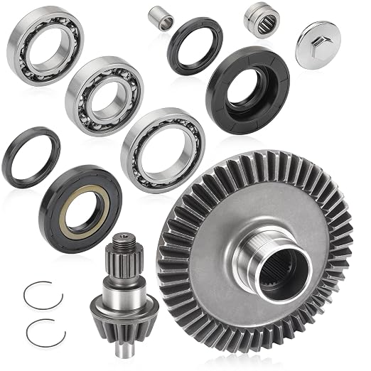 Rear Differential Bearing and Seal Kit & Final Drive Ring Pinion Gear for Honda Rancher 350 400 TRX350FE FM TE TM TRX400FA FGA 2000-2007