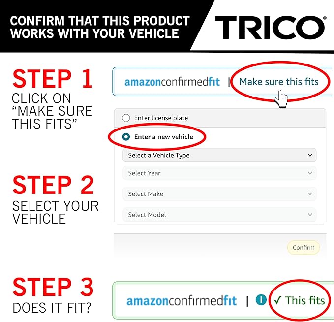 TRICO Diamond 19" + 19" Super Premium Automotive Replacement Windshield Wiper Blades (Set of 2), Passenger and Driver Side All-Weather Beam Wiper Blades for Select Vehicle Models (Item #25-1919)