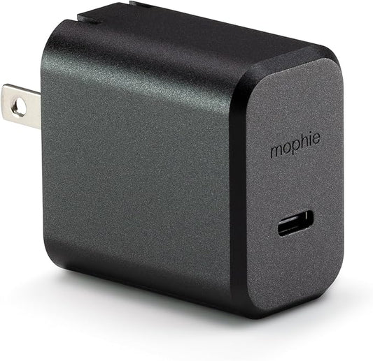 Mophie GaN 30W USB C Charger Block - Fast Wall Charger for iPhone, iPad, Samsung Galaxy, Google Pixel, and More - Compact, Foldable Prongs, Eco-Friendly, Black
