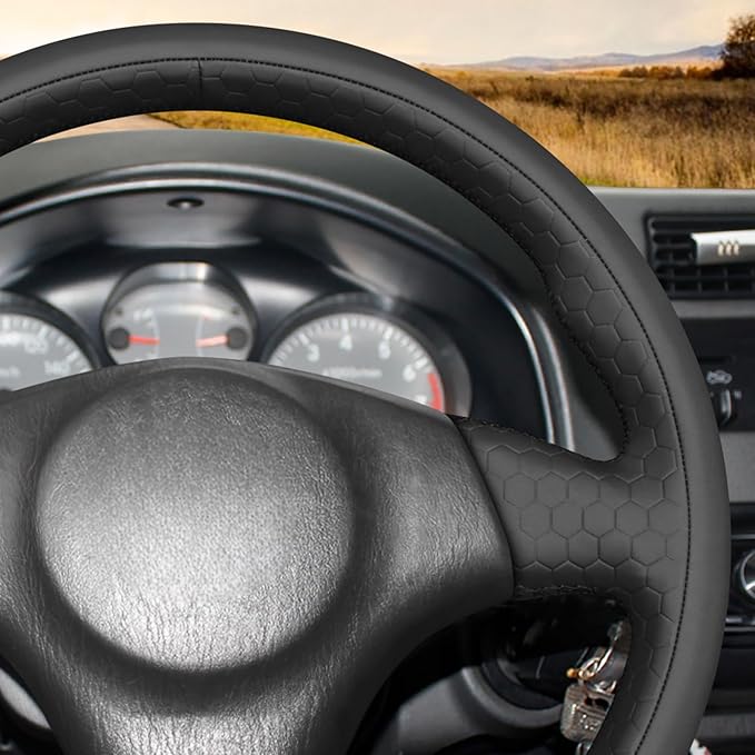 MEWANT Hand Stitch Steering Wheel Cover for Toyota RAV4 1998-2003 / Celica 1999-2006 / Corolla 2003-2008 / Matrix 2002-2008 / MR2 1999-2007 / Supra/Caldina, Custom Fit DIY Wrap Interior Accessories