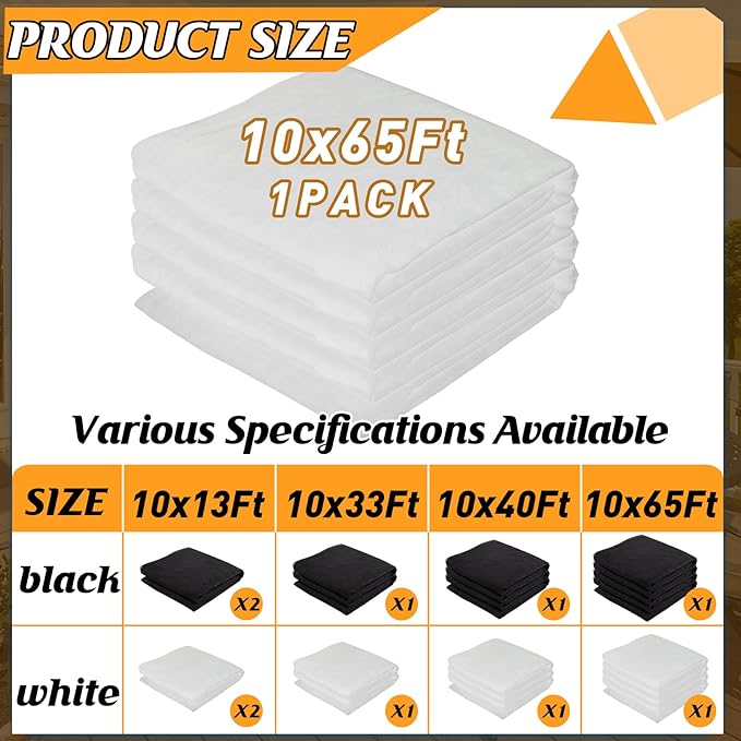 65x10ft Extra Large Mosquito Net, Mesh Netting for Garden Skin and Plants Protection, Patio Bird Bug Screen, White