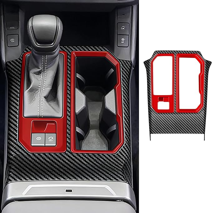 Console Gear Shift Panel Cover Trim Protective Frame Compatible with Toyota RAV4 XLE Premium/LE/SE/XSE/Woodland 2026+, Center Console Gear Shift Panel for RAV4 2026, ABS Carbon Fiber Gear Shift Frame