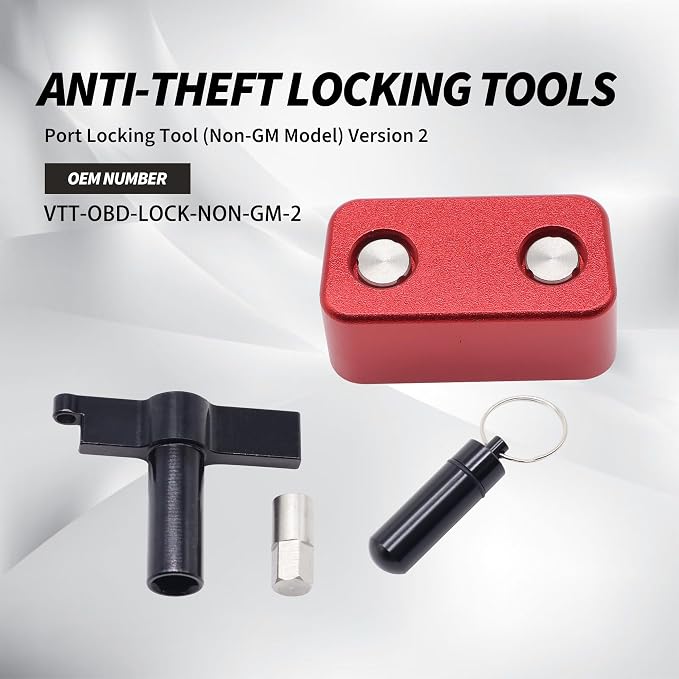 OBD2 Port Anti-Theft Lockout Tool/Protector, Version 2 Universal Fit for All Non-GM Vehicles, Aluminum Alloy Anti-Pry OBD-II Port Lock, Easy Install with Special Tool – Not Compatible with GM