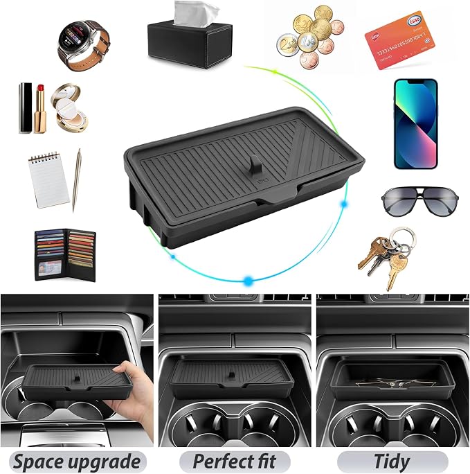 SKTU for 2026 Mazda CX-5 Center Console Organizer for 2026+ Mazda CX-5 Center Console Tray Mazda CX5 2026 Accessories ABS Front Center Console Organizer with Sunglasses Holder-Durable