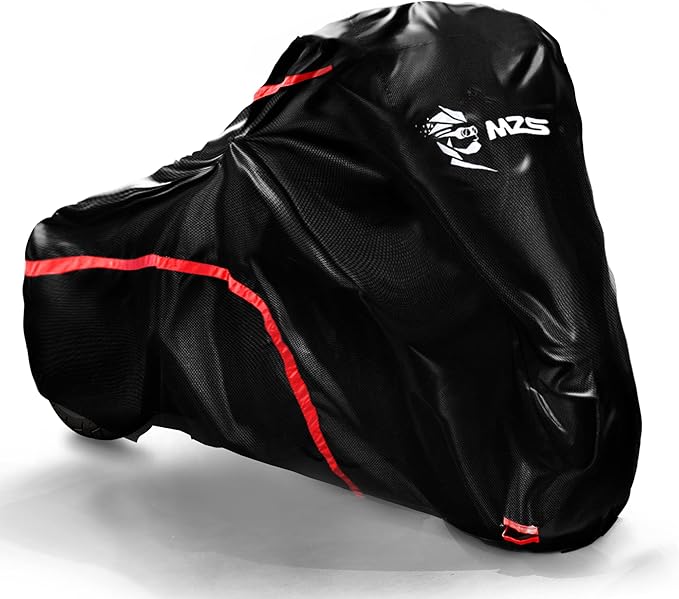 MZS Motorcycle Cover, All Season Weather Outdoor Waterproof Protection + MZS Motorcycle Seat Bolt Screw Compatible with Dyna | Sportster | Road King | Softail | Electra/Road/Street Glide