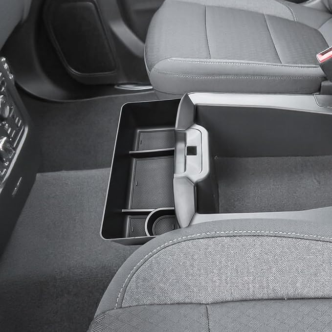 RUNROAD Center Console Hanging Organizer Box Compatible with 2019-2021 Chevy Silverado/GMC Sierra 1500 & 2020-2023 Silverado/Sierra 2500HD 3500HD Accessories Armrest Tray, Split Bench Seat ONLY 2PCS