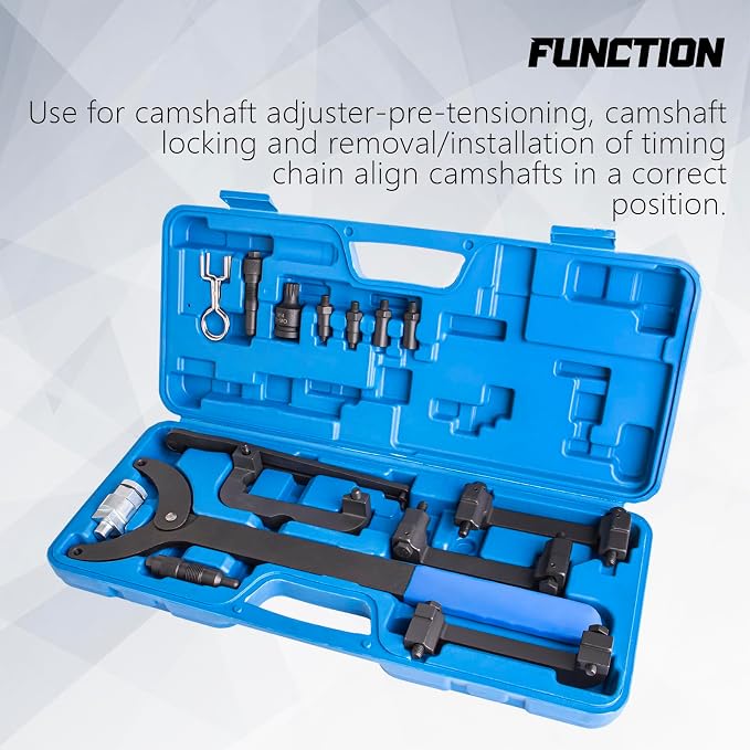 16PC Engine Timing Tool Kit for Audi VW 3.0T 2.0 2.4 2.8 3.2 4.2 5.2, Camshaft Alignment Locking Tool Set, Replaces T40133 T40070 T10172 T40069 T10035, Professional Grade