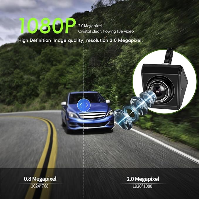 Backup Camera Car Rear View Camera for Car Truck 1080P IR Night Vision with Monitor 360° Adjustable Rear View Camera IP68 Waterproof, 4.3" Display for SUV