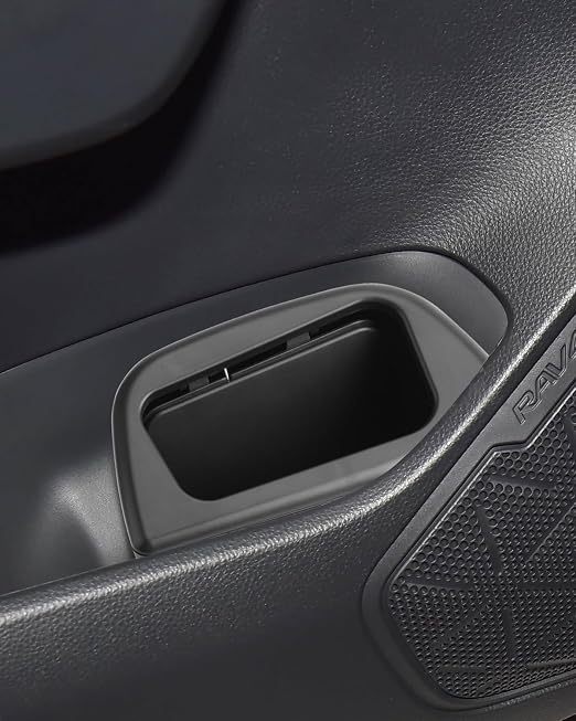 YEE PIN Toyota RAV4 2025 Trash Can Bin with Lid for Door, Black ABS Plastic, Quart Size, Custom Fit for Driver Side Door Pocket (LE/SE/XLE Premium/Woodland/XSE/Limited) Accessories