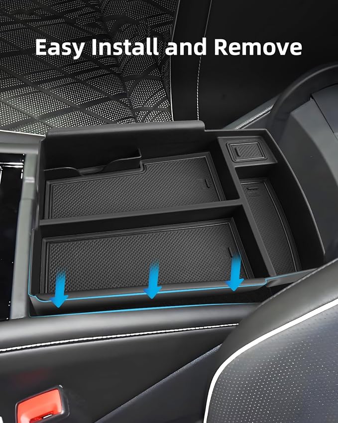 2PCS Atlas Center Console Organizer for 2025 2024 VW Atlas/Atlas Cross Sport, ABS Armrest Storage Box, Middle Console Tray Organize, Armrest Insert Container Pallet