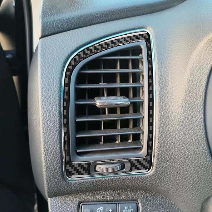 Soft Real Carbon Fiber Compatible with Nissan Altima 2013 2014 2015 2016 2017 2018 Interior Accessories Car Central Control Side Air Conditioning Vent AC Outlet Frame Panel Cover Trim Sticker