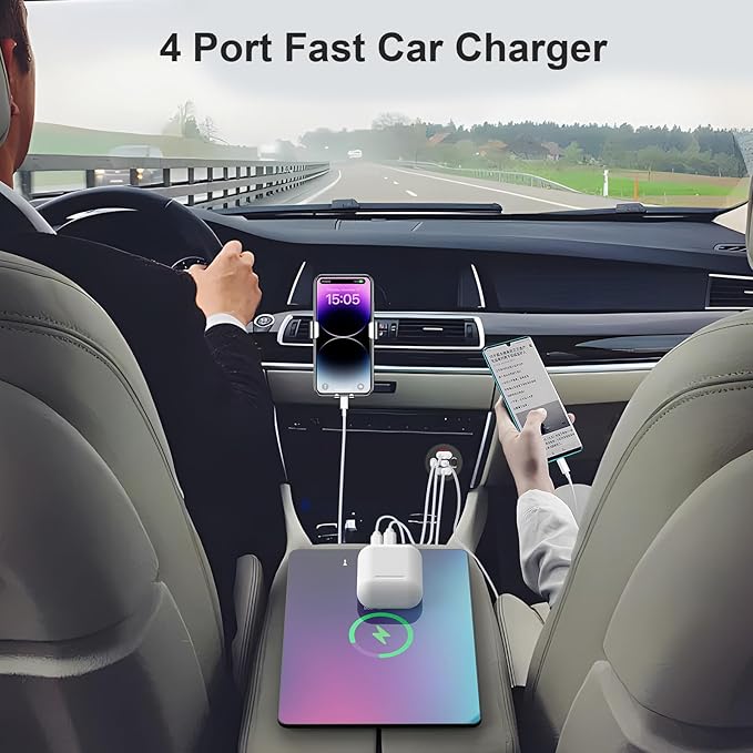 Red 12V USB Outlet Dual PD 30W USB C Port and Dual USB Quick Charge 3.0 Port with Power Switch, 78W Multiport Car Charger Socket Waterproof DIY Accessories for Car Boat Marine Motorcycle RV ATV