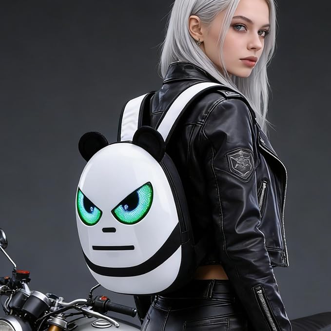 Diydeg LED Motorcycle Backpack, 16x32 Programmable Screen APP Control Water Proof Hard Bag with Adjustable Shoulder Straps, for Riding Travel Cycling