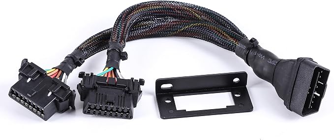 Underdash OBD2 Splitter Y Cable OBDII 1 Male to 2 Female Splitter 20awg Thick Wire