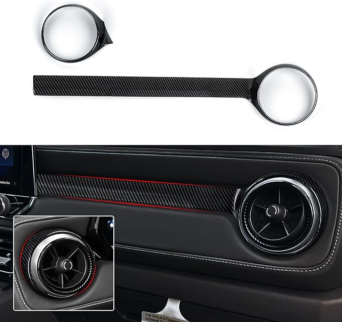 Car ABS Carbon Fiber Dashboard Side Air Outlet AC Vent Sticker Cover Interior Trim Decal for Chevrolet Colorado 2023 2024 2025 2026 Accessories (Outer Ring)