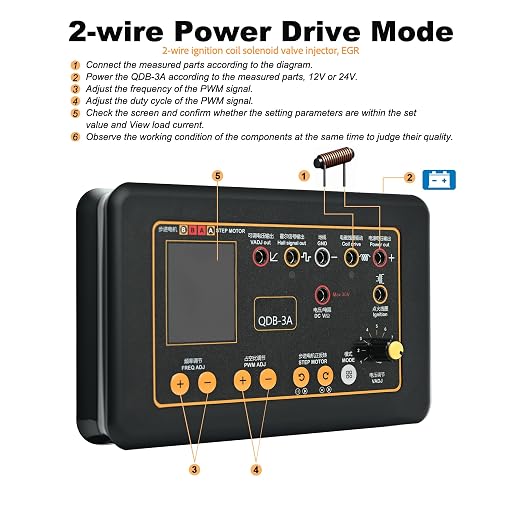 QDB-3A Ignition Coil Tester, Drive Automobile Ignition Coil Tester Tool, Injector Solenoid Valve Tester, for Idling Stepper Motor Automobile Fault Detector, 1.8” Color Display