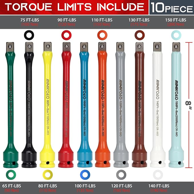 15-Piece 3/8" Drive Extra Long Torx Bit Socket Set &10-Piece Impact Torque Limiter Set