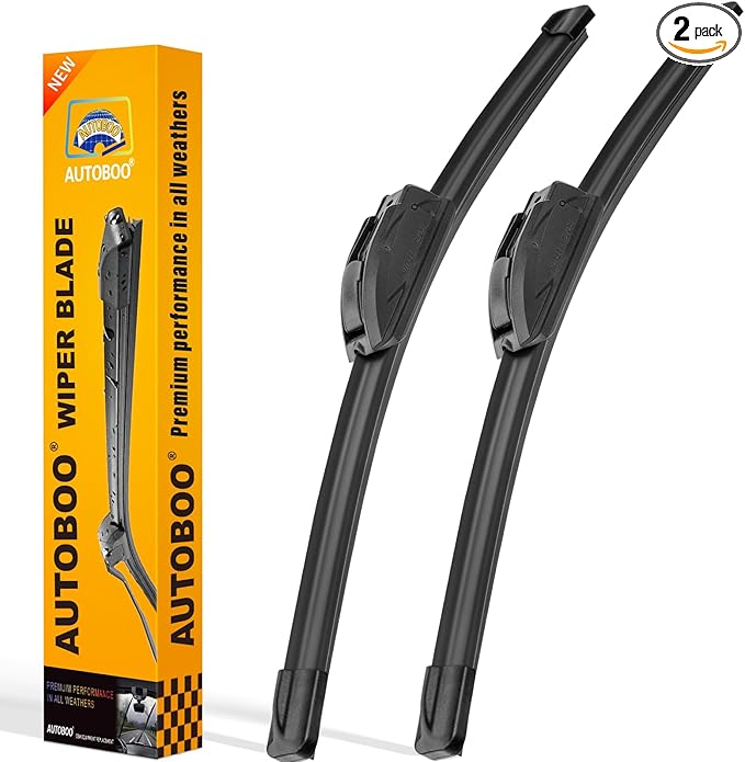 AUTOBOO 24" and 18" Windshield Wipers Blades (Pack Of 2),OEM Quality Premium All-Seasons Wiper blades,Stable and Quiet Armor wiper blades