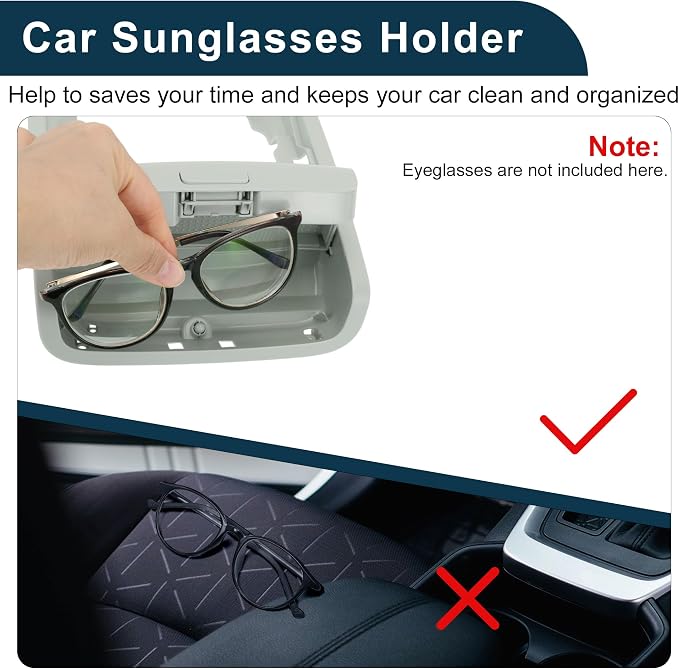 Car Sunglasses Case for Volkswagen Jetta/for Vento MK6 2011-2014 Eyeglasses Holder Storage Box ABS Grey 1 Pc