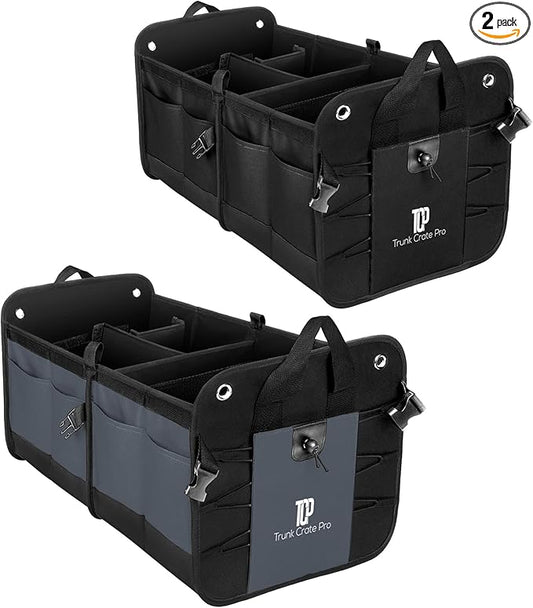 TRUNKCRATEPRO Save 15 per cent off Bundle 2 regular trunk organizers (Grey and black)