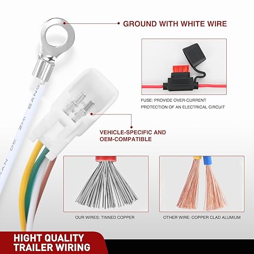 Nilight 4 Pin Trailer Wiring Harness Kit 56217 Compatible with Lexus RX350 RX350L 2008 2009 2010 2011 2012 2013 2014 2015 2016 2017 2018 2019 2020 2021 Toyota Highlander Simple Fit Tow Hitch