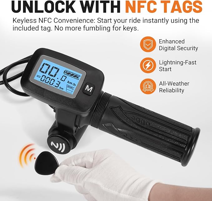 Upgraded E-Bike Throttle 48V w/M Button Fits for Tutti/Tutto/Tuttio Soleil01 Electric Dirt Bike Soleil 01 Only New Version (with M), Non-Interchangeable with Old Throttle (Without M)