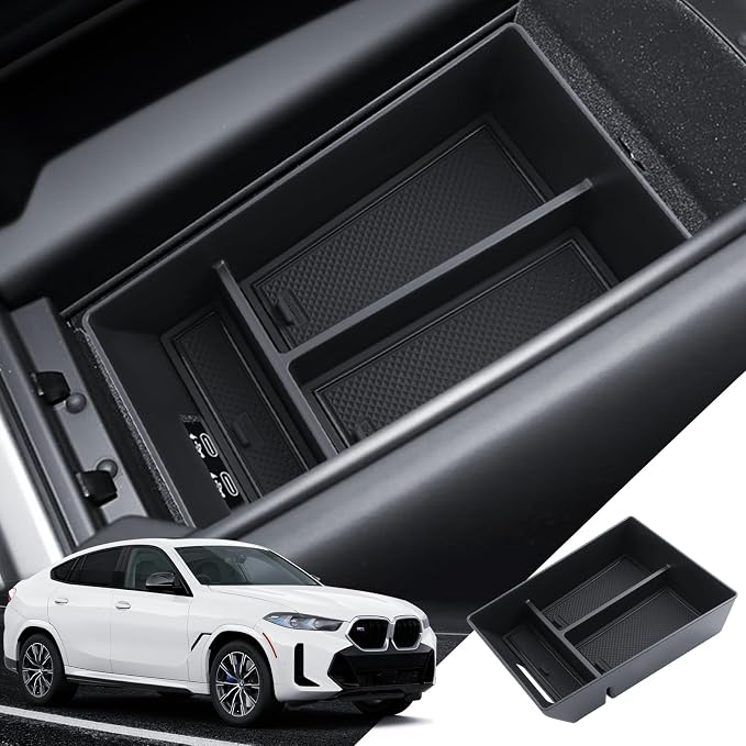 for BMW X5/X6/X7 Center Console Organizer 2020 2021 2022 2023 2024 2025 2026 BMW X5/X6/X7 Accessories Armrest Tray Middle Storage Box Insert Container Durable ABS Plastic