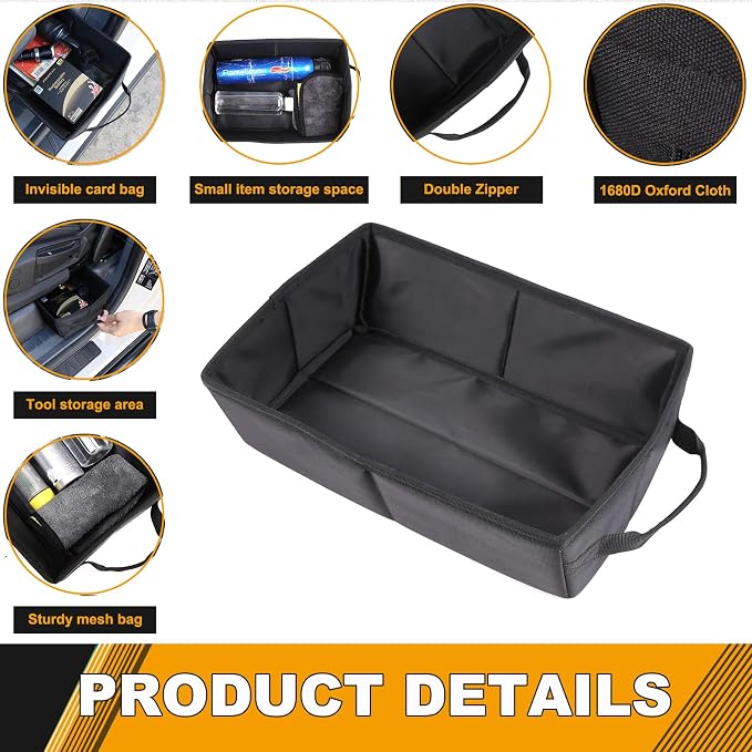 Car Under Seat Storage Box Tray Compatible with Ineos Grenadier 2020-2024 Hidden Organizer Under Front Seat Oxford Cloth Tool Box Organizer Storage Box with Handle (1PCS)