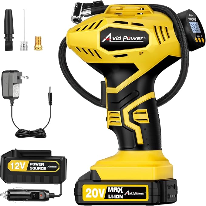 AVID POWER Cordless Tire Inflator Bundle with Tool Bag