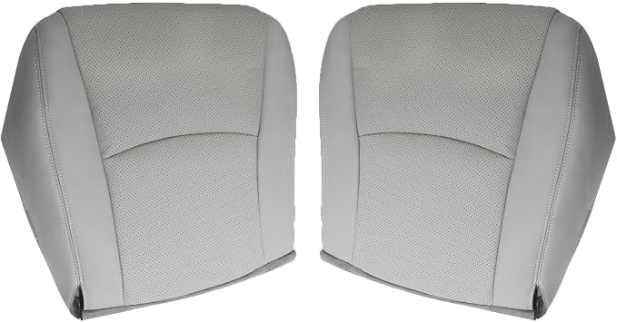 Front Driver & Passenger Bottom Replacement Perforated Leather Seat Covers Gray Compatible with Toyota Highlander 2008 2009 2010 2011 2012 2013
