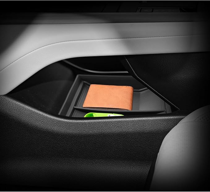 LUWU 2026 Lexsu ES350h/ES350e/ES500e Lower Center Console Organizer for 2026 ES 350h/ES 350e/ES 500e Accessories Armrest Console Storage Box Insert Tray TPE Material Coin Container Black