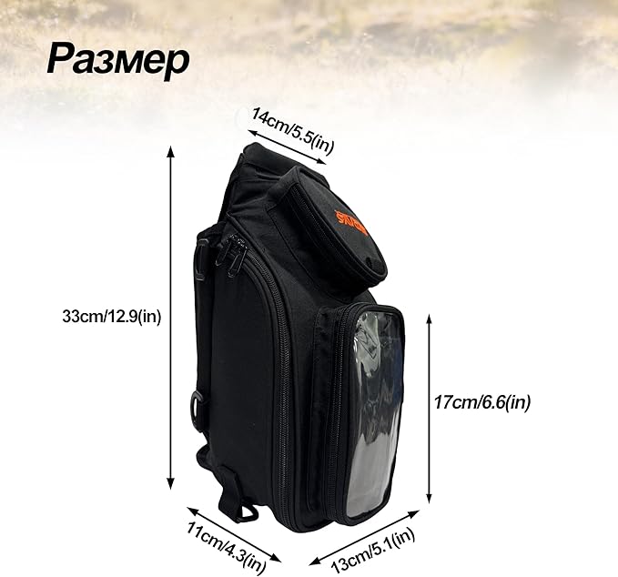 Magnetic Motorcycle Tank Bag,Heavy Duty Black Gas Tank Pouch,Oxford Saddle Motorbike Bag