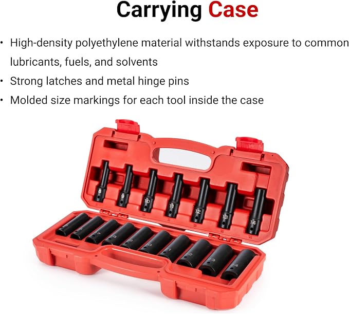 TEKTON 1/2 Inch Drive Impact Socket Set, 17-Piece | SID92339