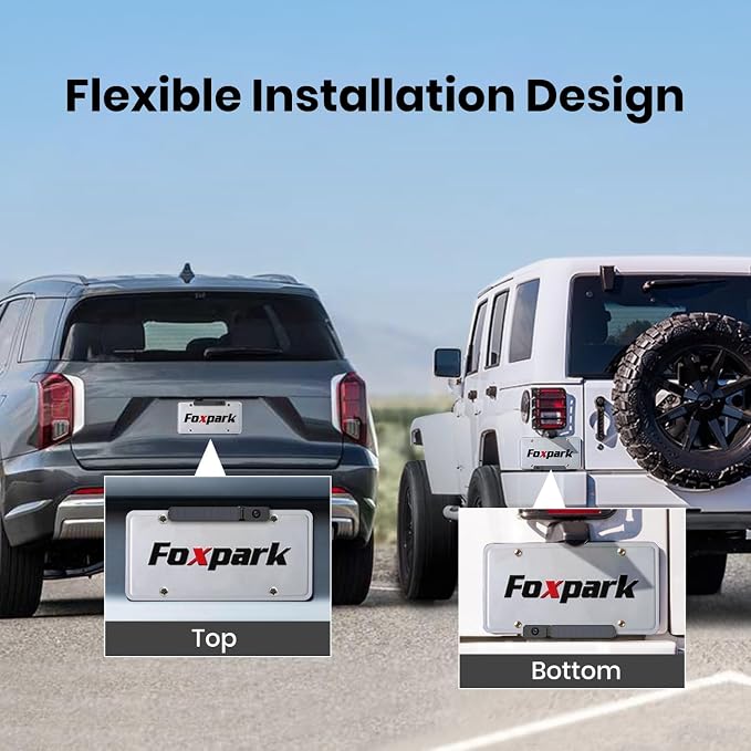 Foxpark Solar Wireless Backup Camera, 1080P 5'' Monitor Back Up Camera Systems Wireless, 3 Mins DIY Installation, Reverse Camera for Car, Truck, Van, RV